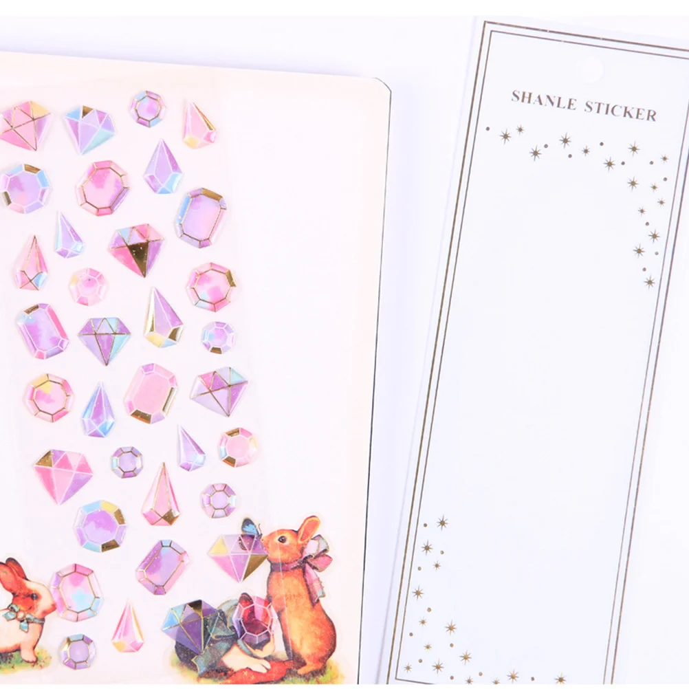 

2 Sheets Adhesive Gemstones Crafts Crystal Sticker for Scrapbook Stickers Face Dome