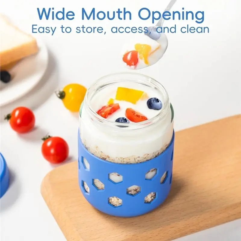 ALIM-ガラスジャー、気密蓋付き、1セットのオーバーナイト - Meal Prep Oatmeal Jars のレビューと価格