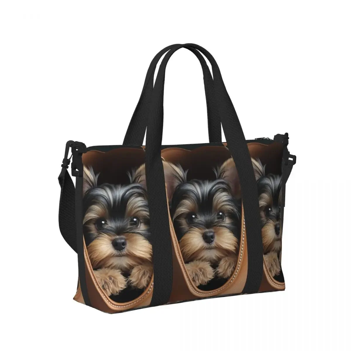 

Yorke Dog Yorkshire Terrier Beach Travel Bag Large Capacity Tote Bags for Gym Sport Women Shopping Duffle Shoulder Bag