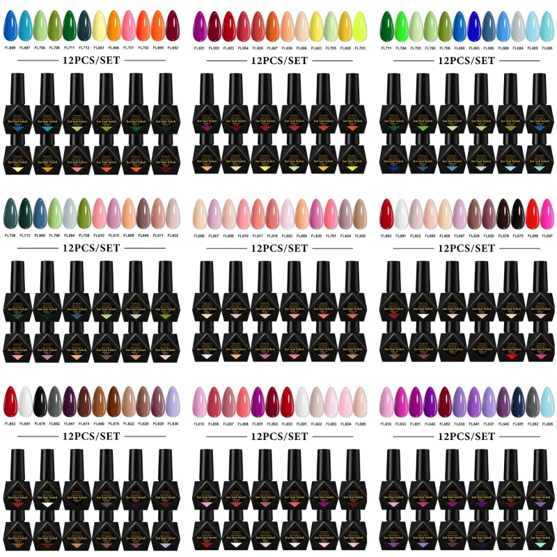 

12 шт. Набор гель-лаков для ногтей HEAM TPO FREE Всесезонный дизайн ногтей DIY УФ/светодиодная живопись Vernis Маникюрный набор Длительный гибридный гель