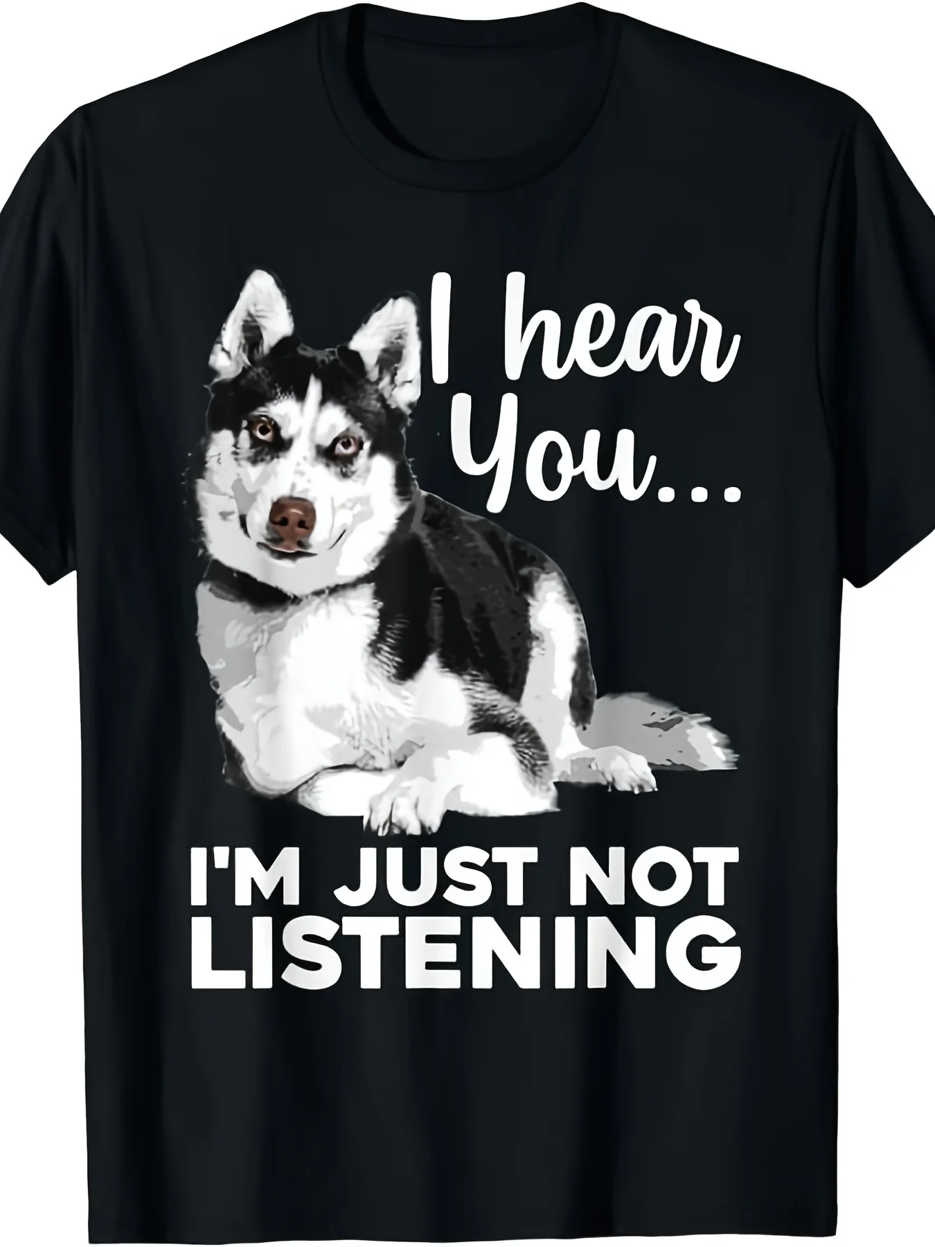 Fun Siberian Husky Enthusiast T-Shirt Unisex - 220g Pure Vintage Husky Art Shirt, Casual Crew Neck Design Specially Designed for Husky Owners, Machine Washable Siberian Husky Apparel
