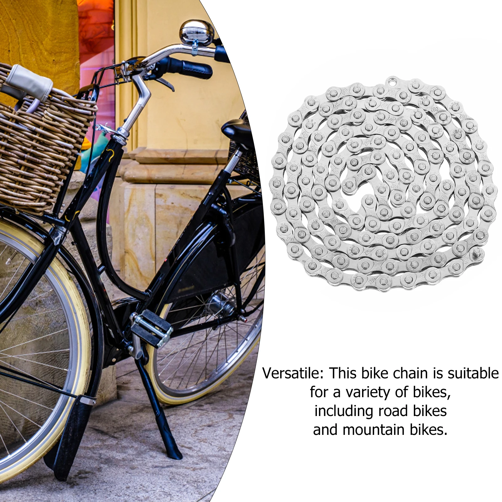 

116L Steel Bicycle Replacement for Bike Anti-Rust Cycling Chain Front Gear Outdoor Use Professional Bike