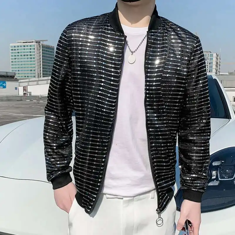 

2022 Spring Man Chaqueta Hombre Sunscreen Clothes Fashion Striped Jacket Night Clothes Hairstyle Division Jacket Sociology Coat