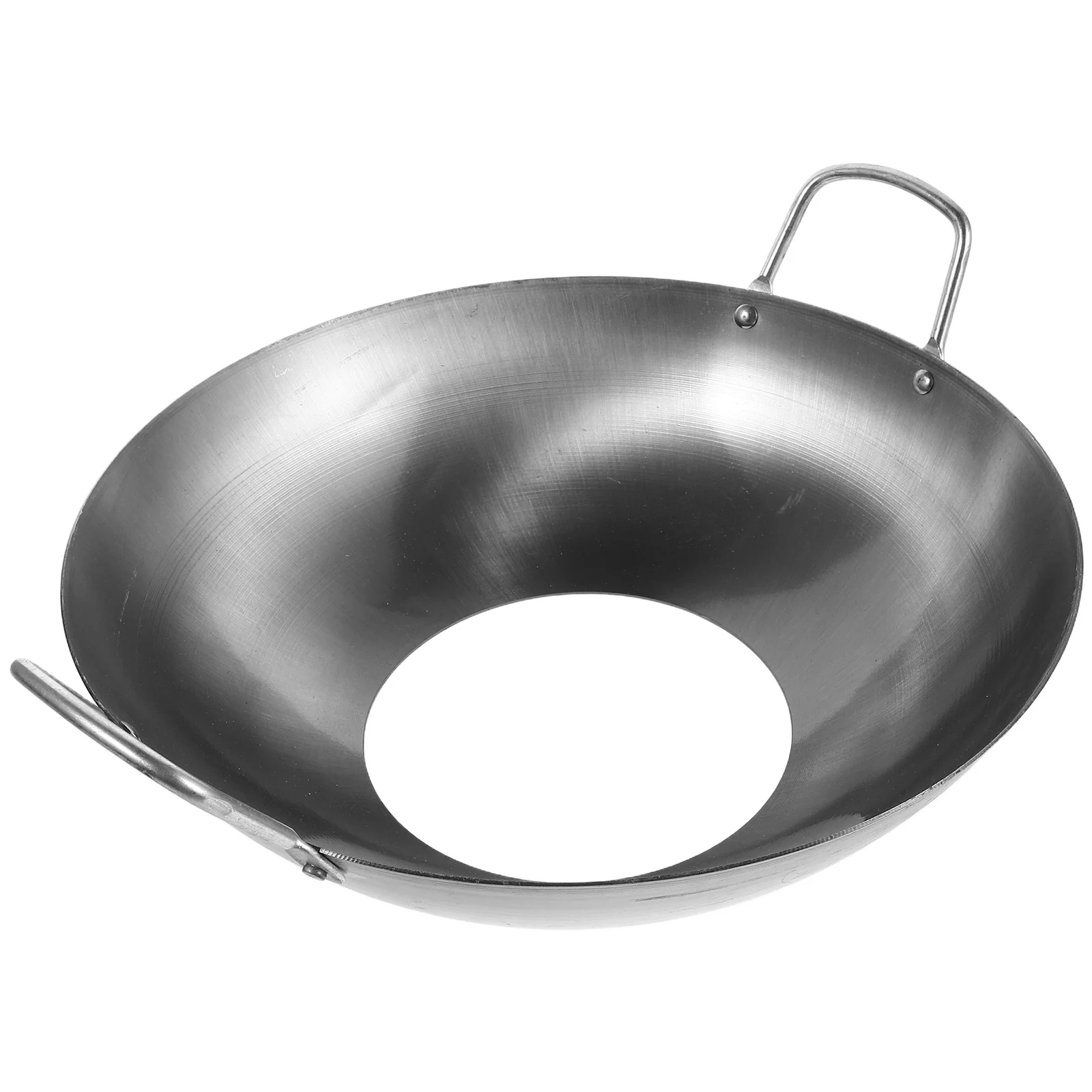 

Iron Wok Ring Non-Slip Stove Support Rack Dual Handle Windproof Burner Holder Open Bottom Pan Stand for Gas Stove Cooking and