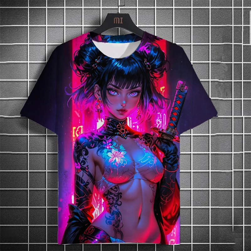 Fashion Anime Characters Graphic T Shirts For Men Summer Trendy Streetwear 3D Printed T-shirts Casual Oversized Crew Neck Tees
