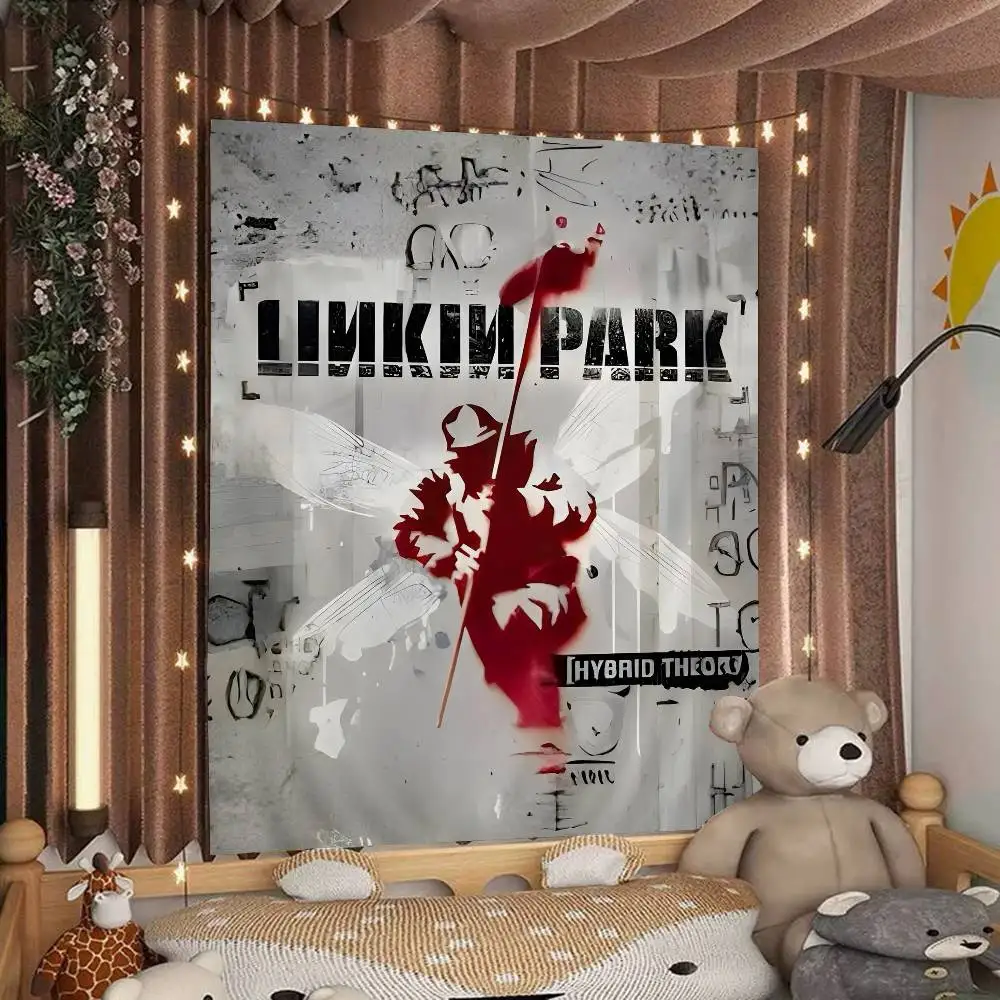 روك باند L-Linkin كول P-Park DIY جدار نسيج الهبي زهرة جدار السجاد المسكن ديكور جدار ديكور فني