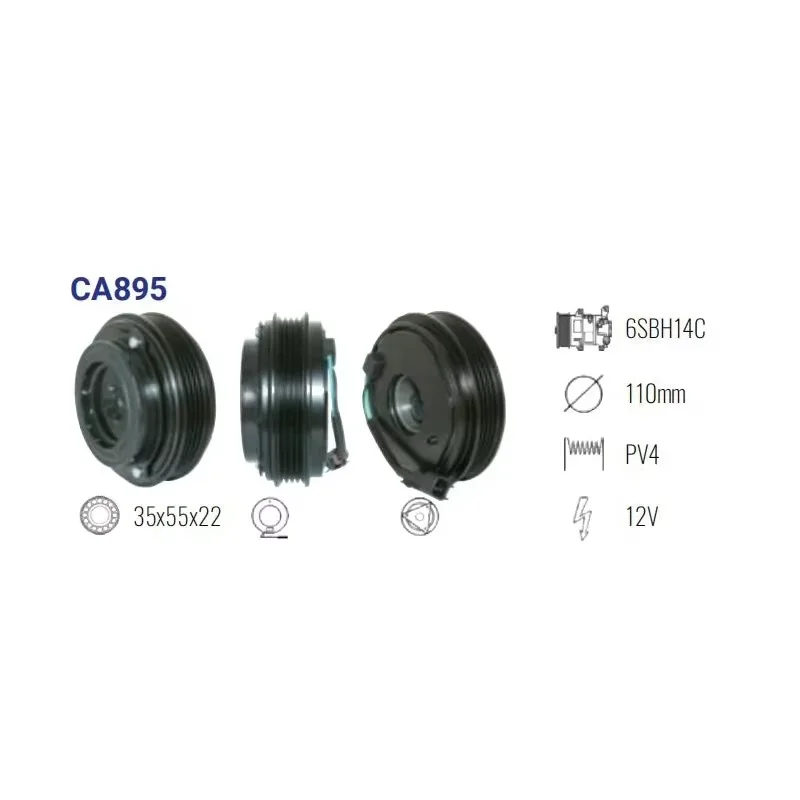 CA895 مجموعة القابض 6SBH14C 4PK 12V لفورد فوكس Mk III EV61-19D629-BB / EV61-19D629-BA / EV6119D629BB / EV6119D629BA #3