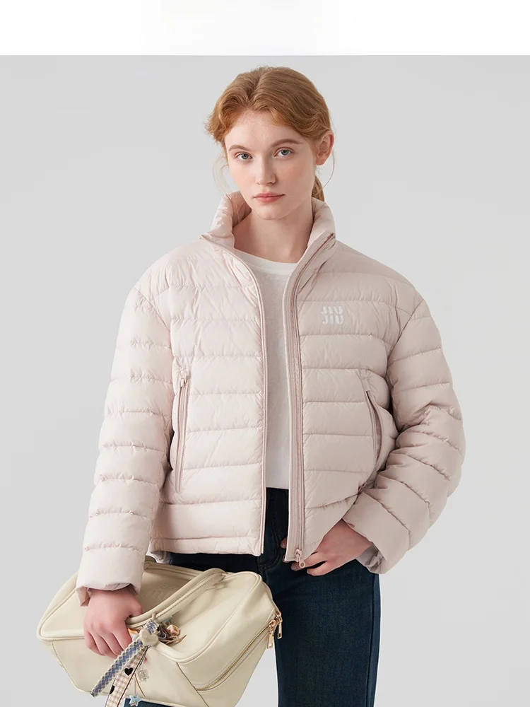 

Женская повседневная легкая укороченная куртка-пуховик для активного отдыха, устойчивая к износу, нежно-розового цвета, с ребристой отделкой, теплая, на молнии