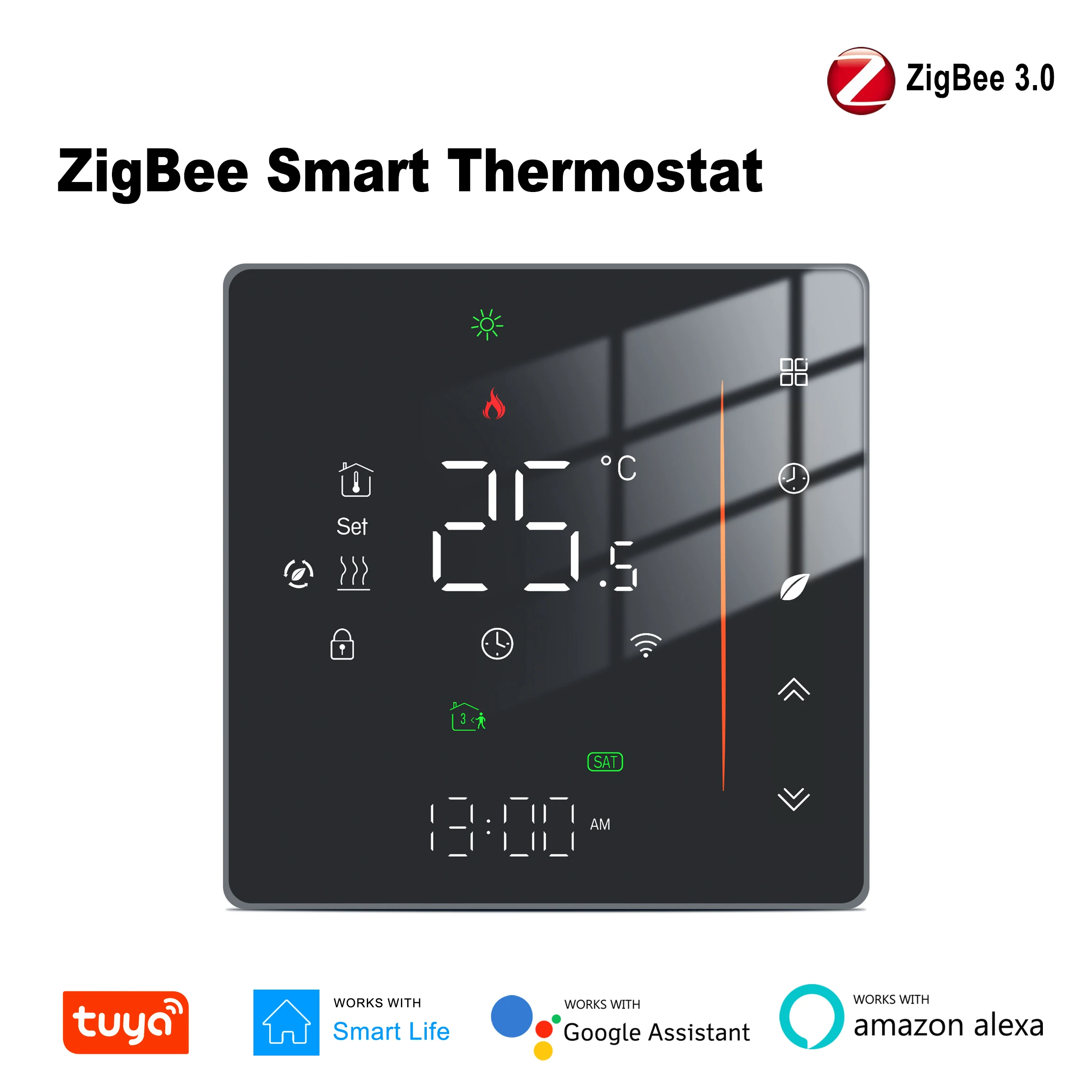 Tuya Smart ZigBee Thermostat for Water/Gas Boiler Electric Underfloor Heating Temperature Controller Works with Alexa Hey Google