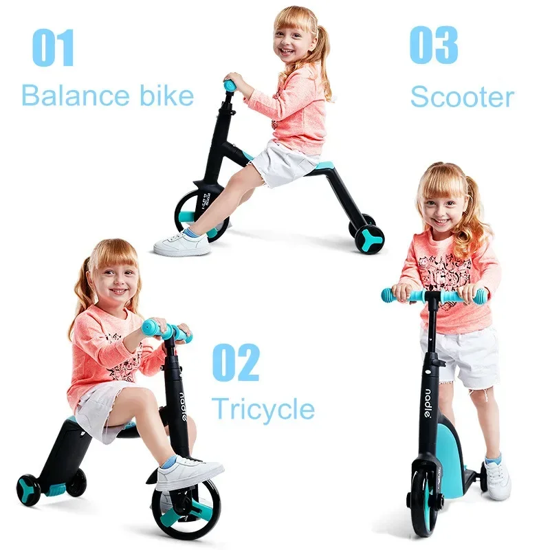 3 in 1 Kinder Kick Scooter Kick board Dreirad Balance Fahrrad Kind Fahrt auf Spielzeug Junge Mädchen Roller verstellbare Kleinkind Geburtstags geschenk