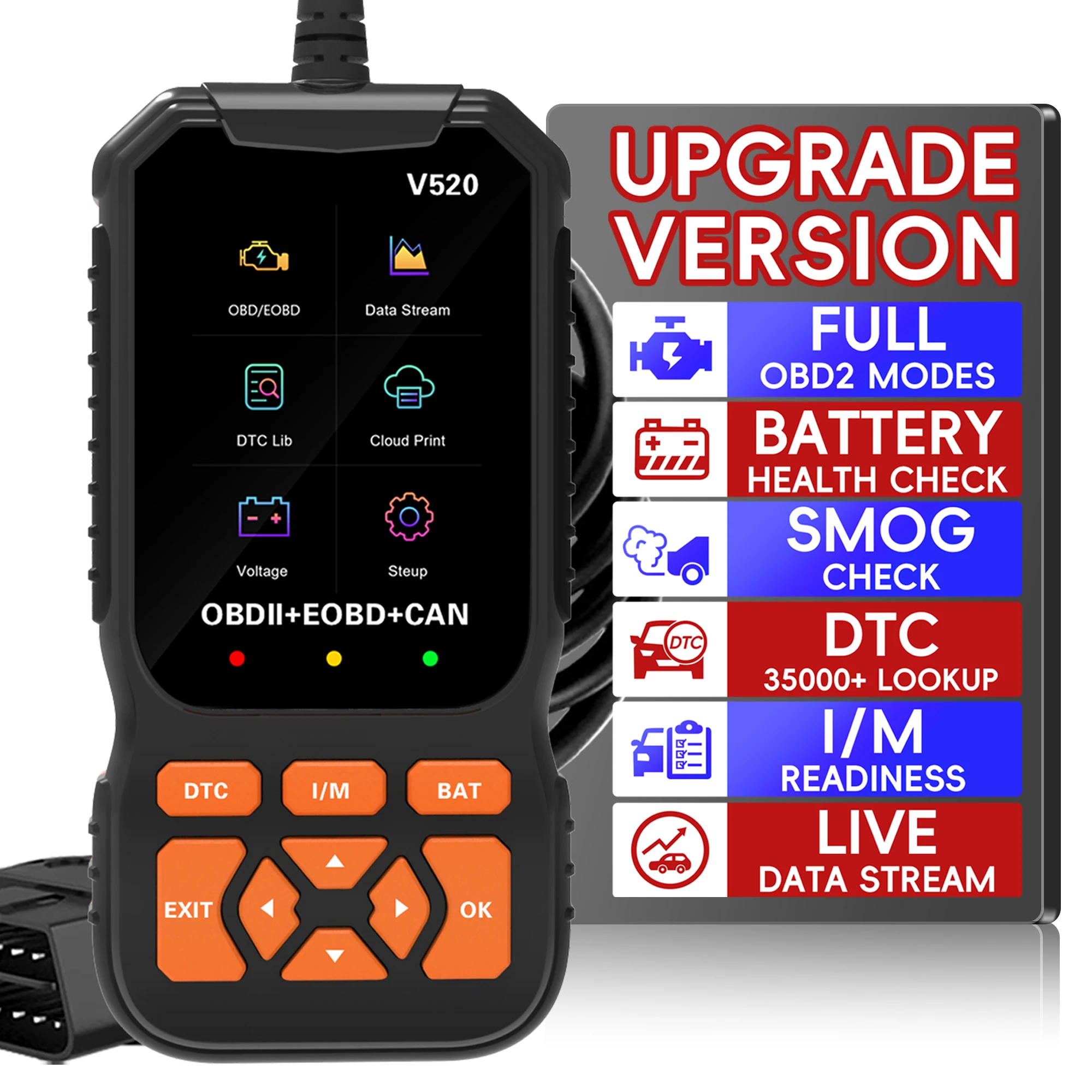 OBD2 Scanner Professional Auto Engine System Lifetime Free Automotive DTC Lookup Code Reader Car Diagnostic Tool