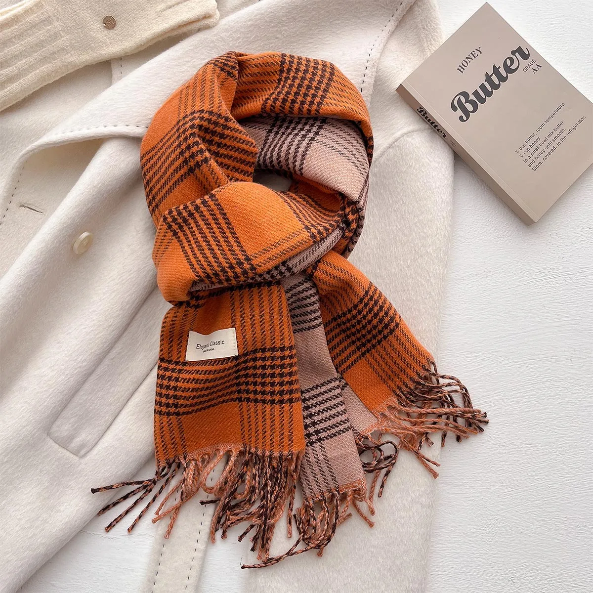 check pattern new and winter warm pinstripe scarf men and women with the same section of students section against the cold