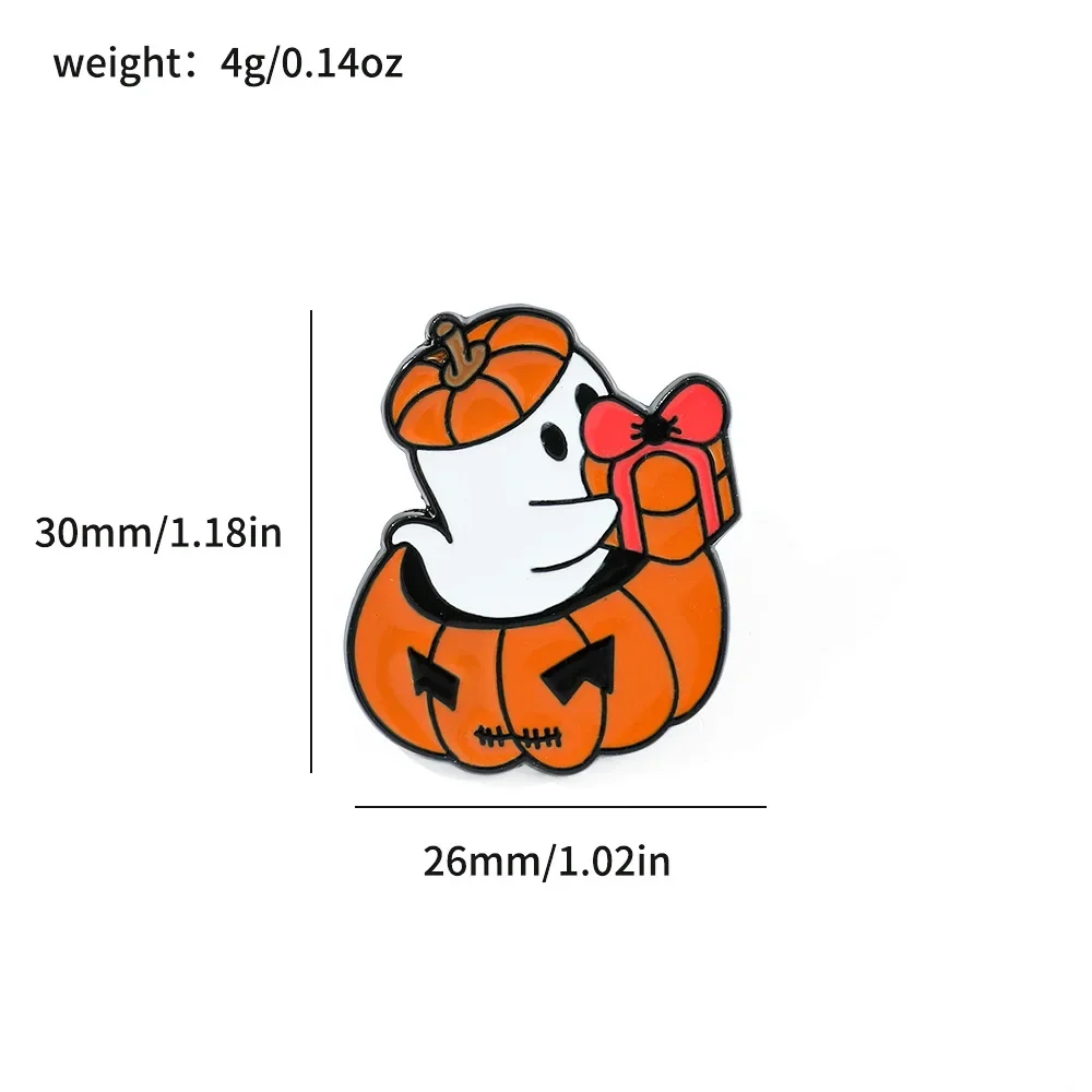 Cartoon Halloween Brooches Enamel Badge Creative Funny Little Ghost Pumpkin Pins for Backpack Jacket Cosplay Accessories Gifts