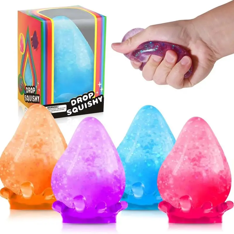 Auf Lager: Needoh Sensorisches Spielzeug, Glitzer-Wassertropfenform, Quetschbares Stressabbau-Spielzeug, Angstlinderndes Entspannungsüberraschungs-Puzzle-Geschenk