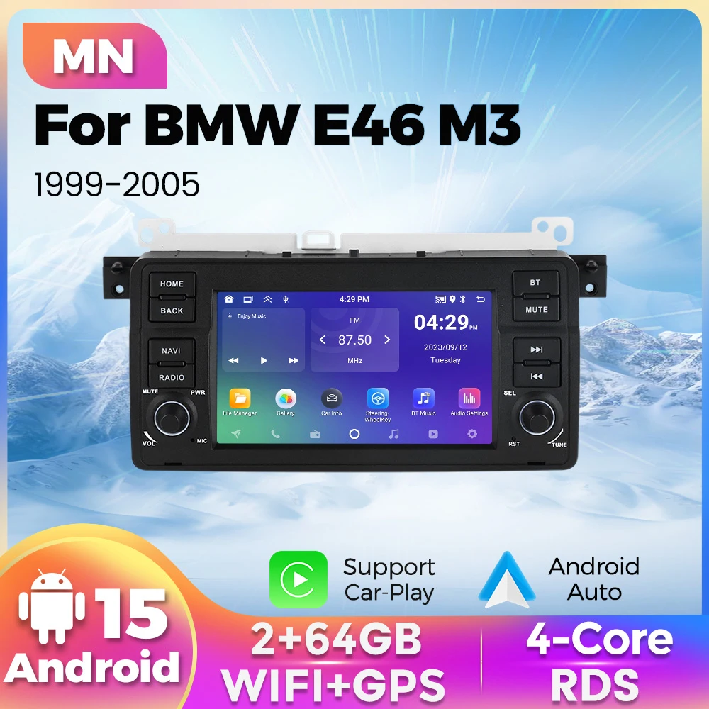 7 zoll Android 13 Auto Multimedia Player für BMW E46 M3 Rover 75 Coupe 318/320/325/330/335 1999-2005 Carplay Radio WiFi GPS Stereo