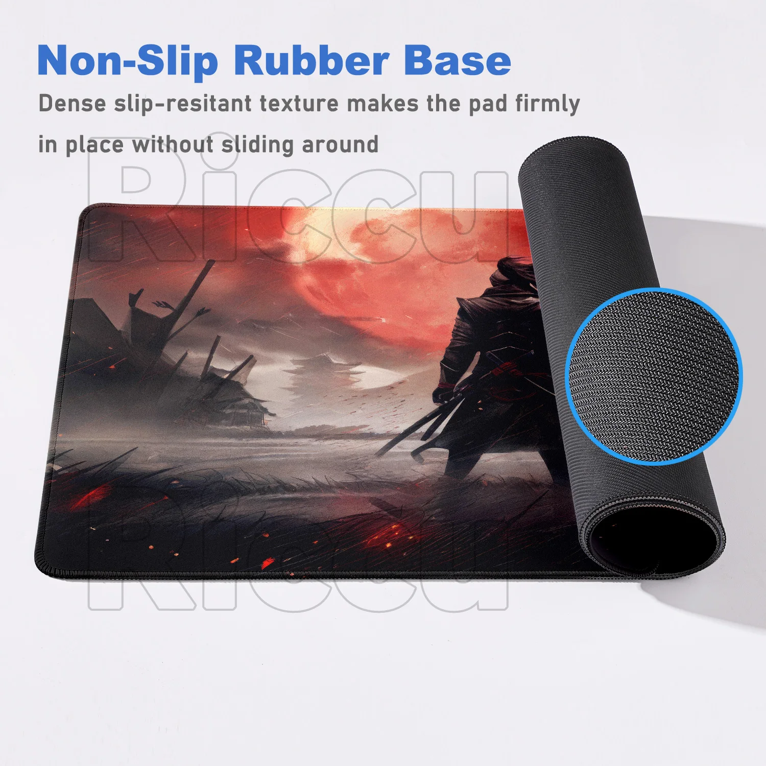 Mouse Pad Gamer Samurai Warrior Computer Accessories Keyboard Table Mat Black Mousepad Company Gaming Laptop Desk Accessory Pc