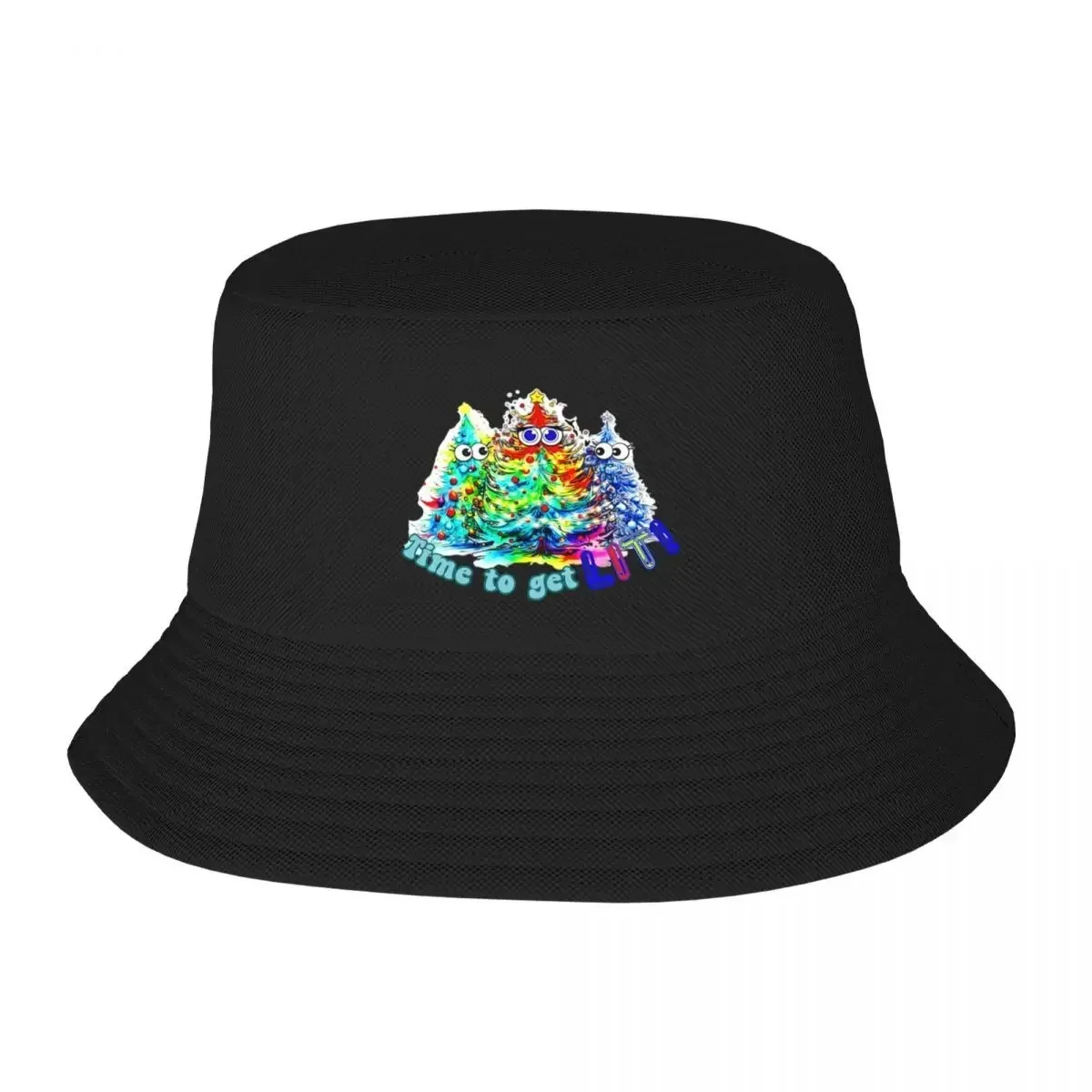 New Christmas Trees Get Lit Bucket Hat Streetwear Anime Hat Cap Women's Men's