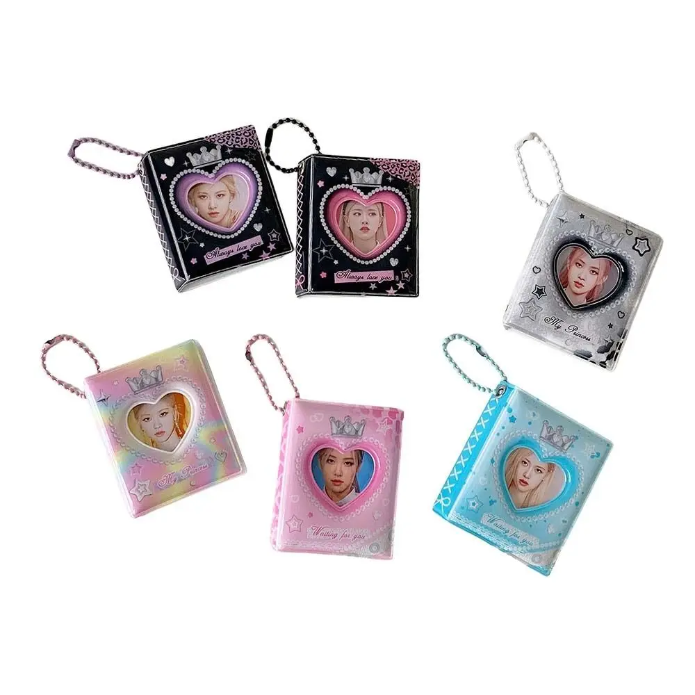 Mini Crown Love Heart Korean Photocard Holder PVC Card Cover Hanging Decoration Idol Card Display Protector Korean Style