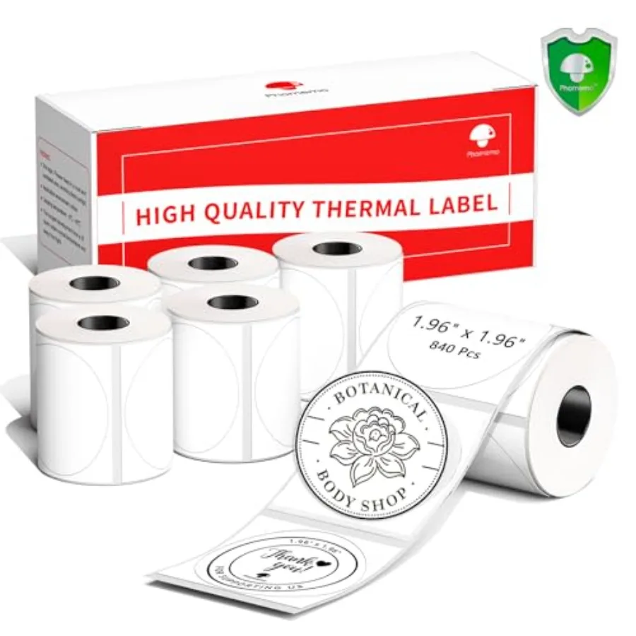 

Labels M0-840 Pcs 2 Inch 50x50mm Thermal Labels for M0/M220/M250/M22/M20 Black on 40 Labels for Small Business Home Office