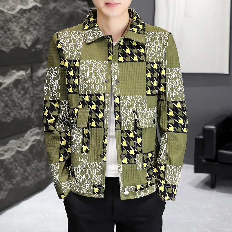

Korean Suede Patchwork Jacket for Men High Quality Versatile Casual Men's Outwear Jacket Business Social Street Wear Windbreaker