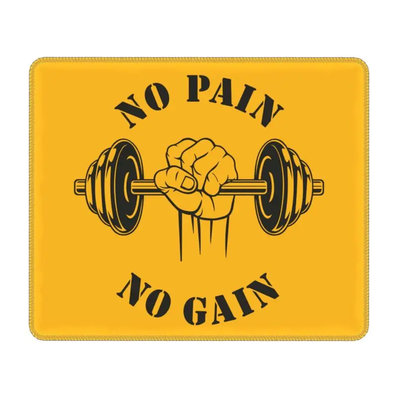 No Pain No Gain Mouse Pad Anti-Slip Rubber Base Gamer Mousepad Bodybuilding Fitness Gym Quote Office Computer PC Desk Mat