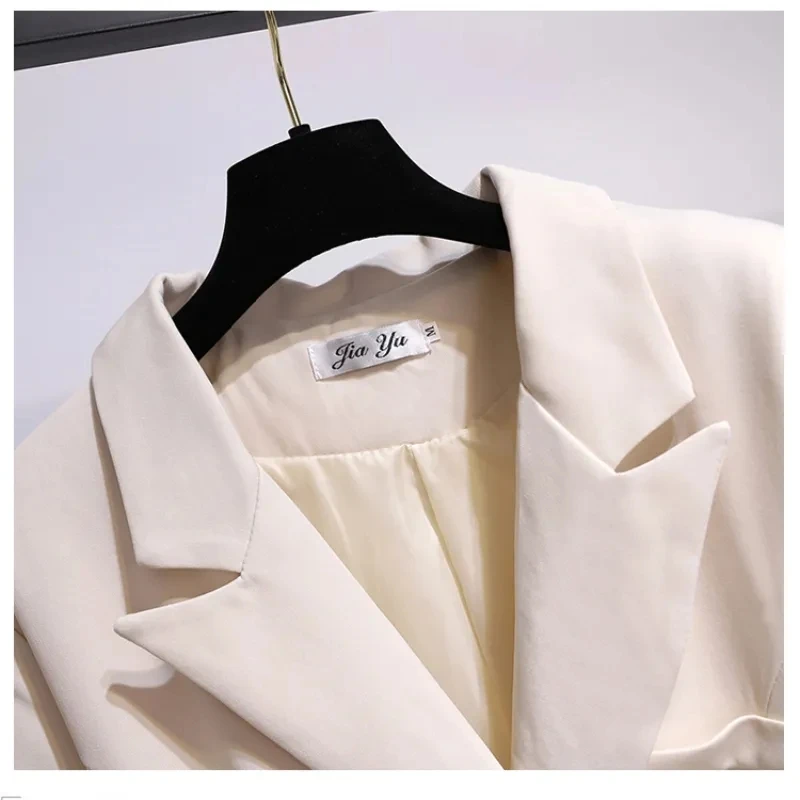 Women Blazer 2023 Autumn Women Clothing Belt Coats Long Sleeve Jacket Women Irregular Suit Dress for Women OL Solid Blazer Femme