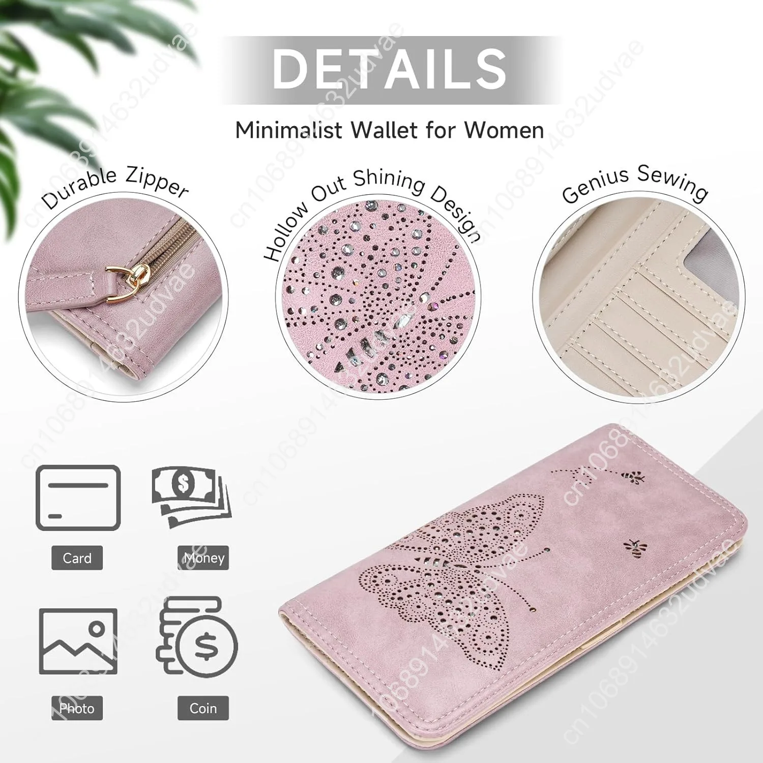 RFID Wallet Women Ultra Slim Thin Womens Wallet Compact Clutch Long Ladies Wallet for Women PURPLE
