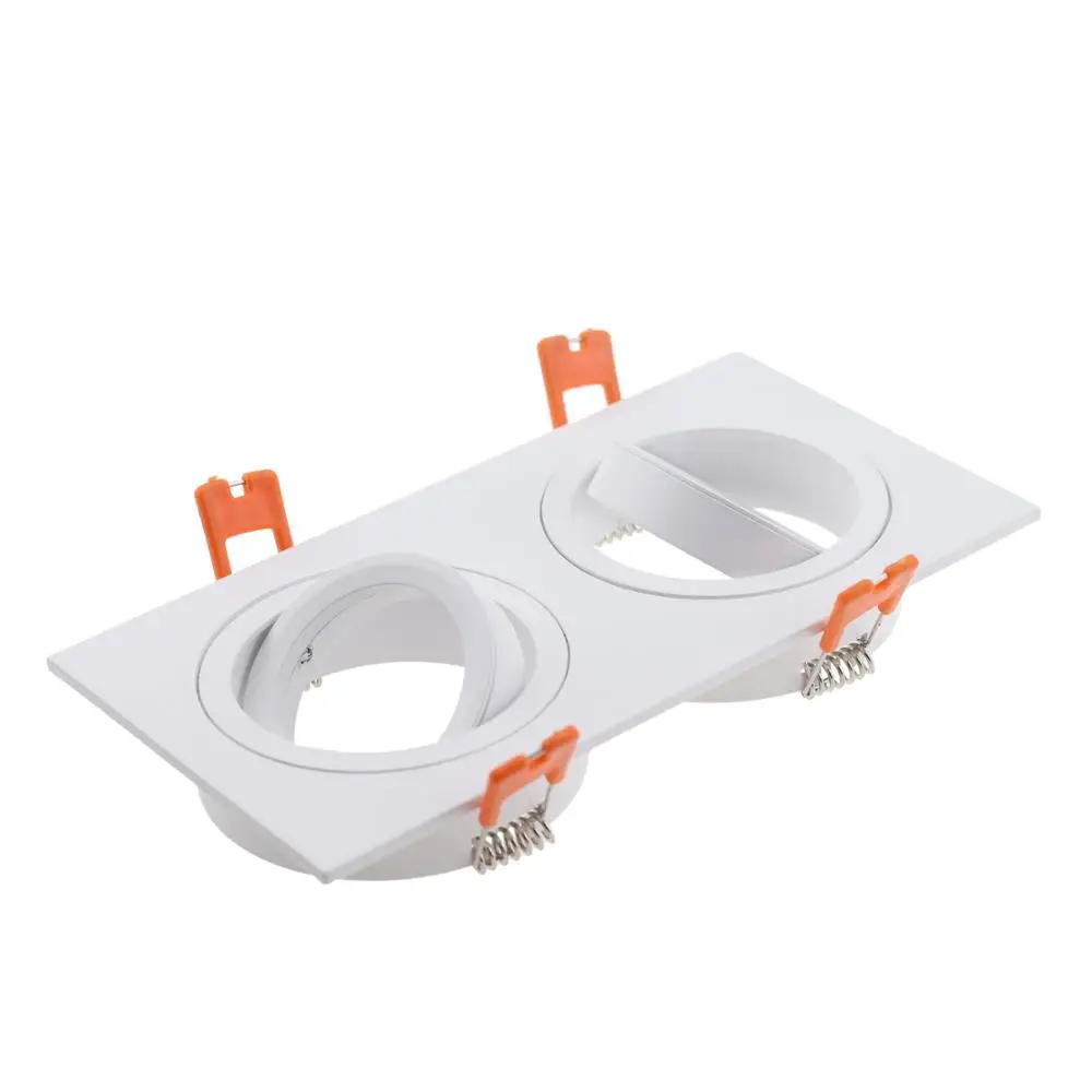 White Silver Square GU10 Adjustable Aluminum Frame For Led Fixture Downlight MR16 Fitting Recessed Ceiling Spot Light Frame