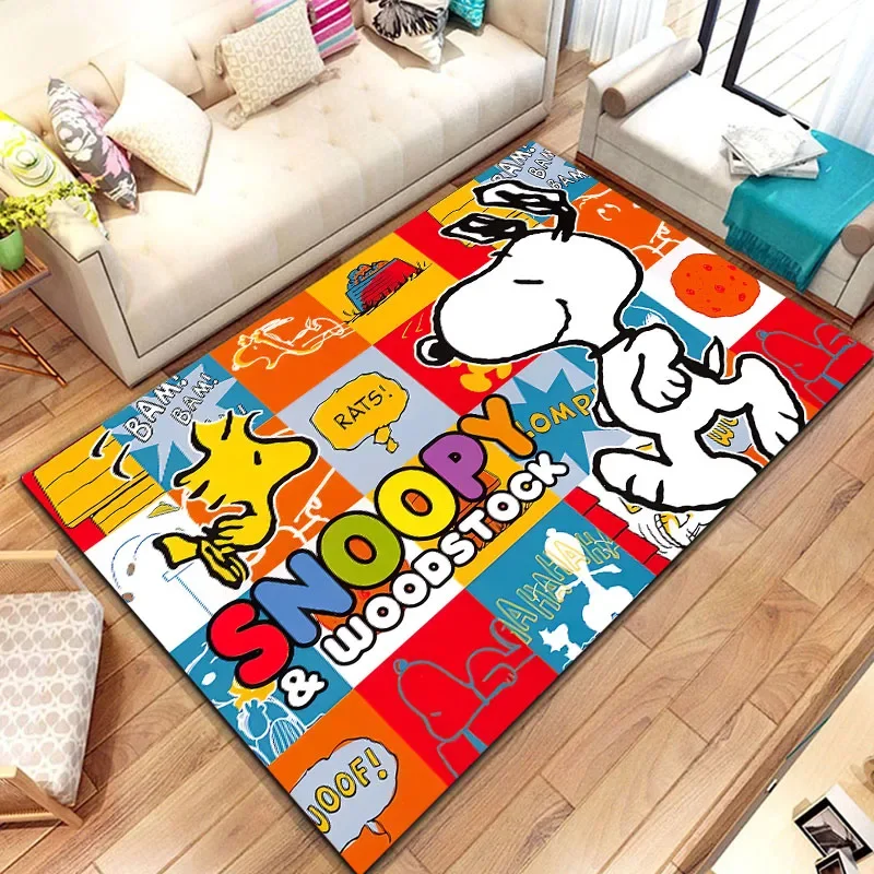 Cartoon Snoopy Printed Carpet Yoga Living Room Children\'s Crawling Living Room Area Rug Area Washroom Floor Mat Game Rugs Tapis