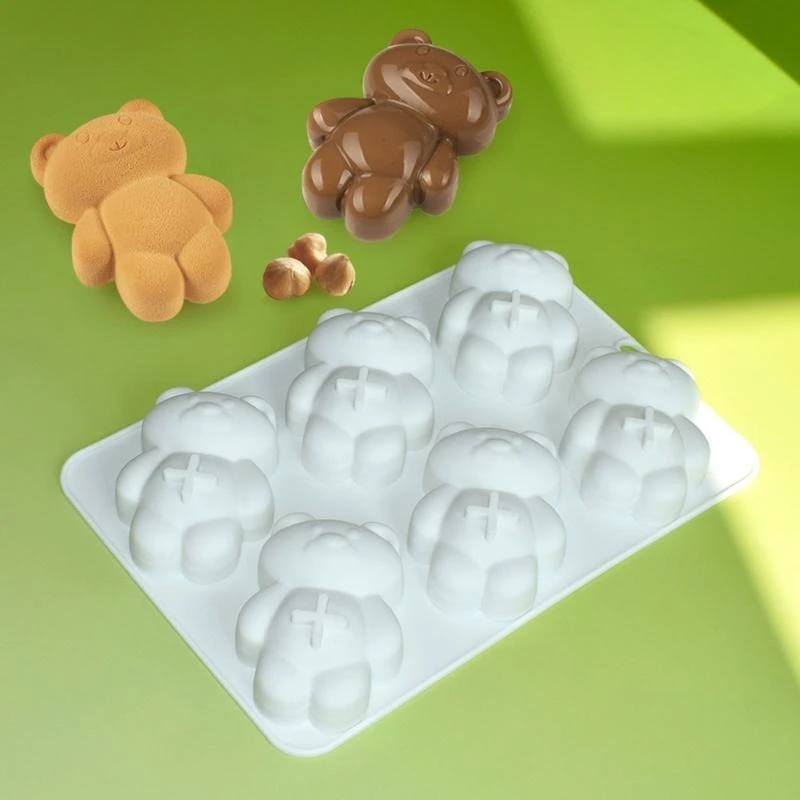 

Nonstick Silicone Bear Mold for Mousse Cake Cupcakes and Puddings Heat Resistant Baking Mould Chocolates Mould