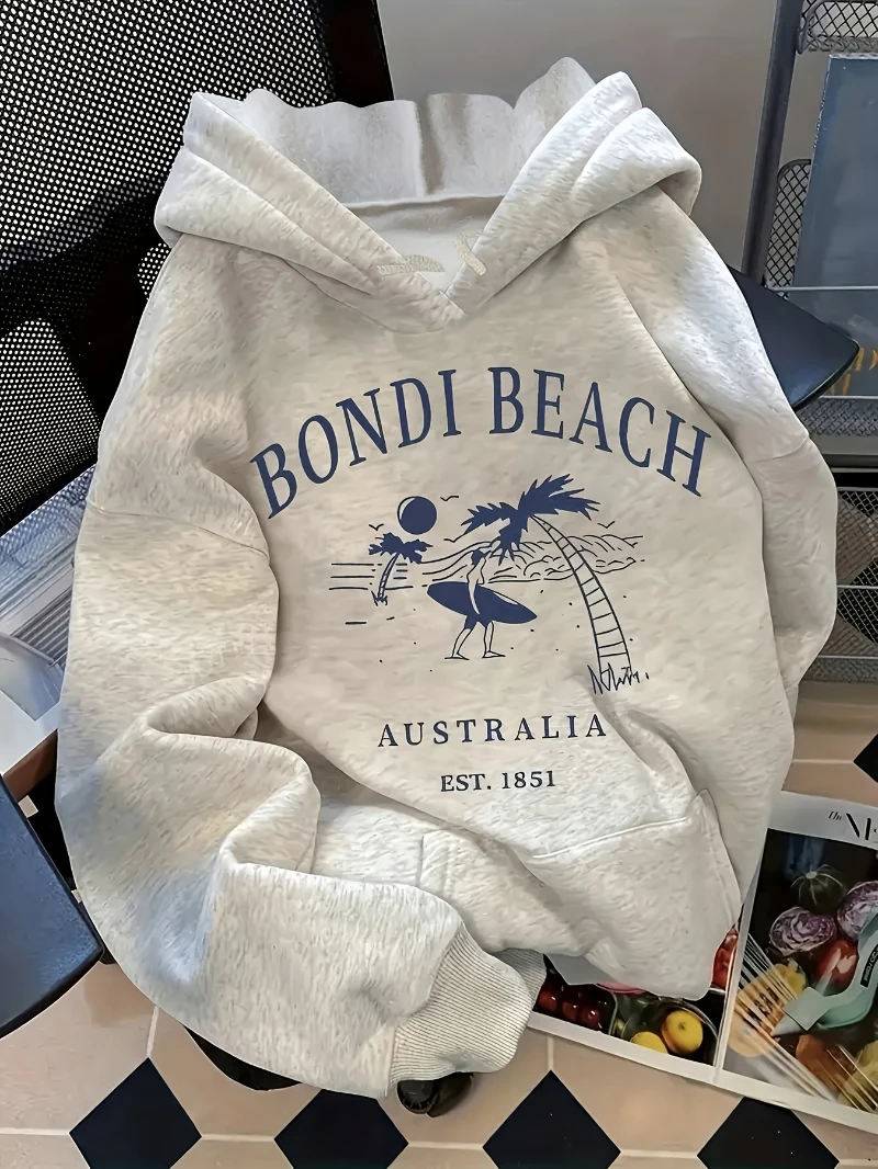 

2025 Autumn and Winter Vintage Surfing Graphic Hoodie Loose Fit Pullover High-end Luxury Is for Both Men and Women Top Y2k