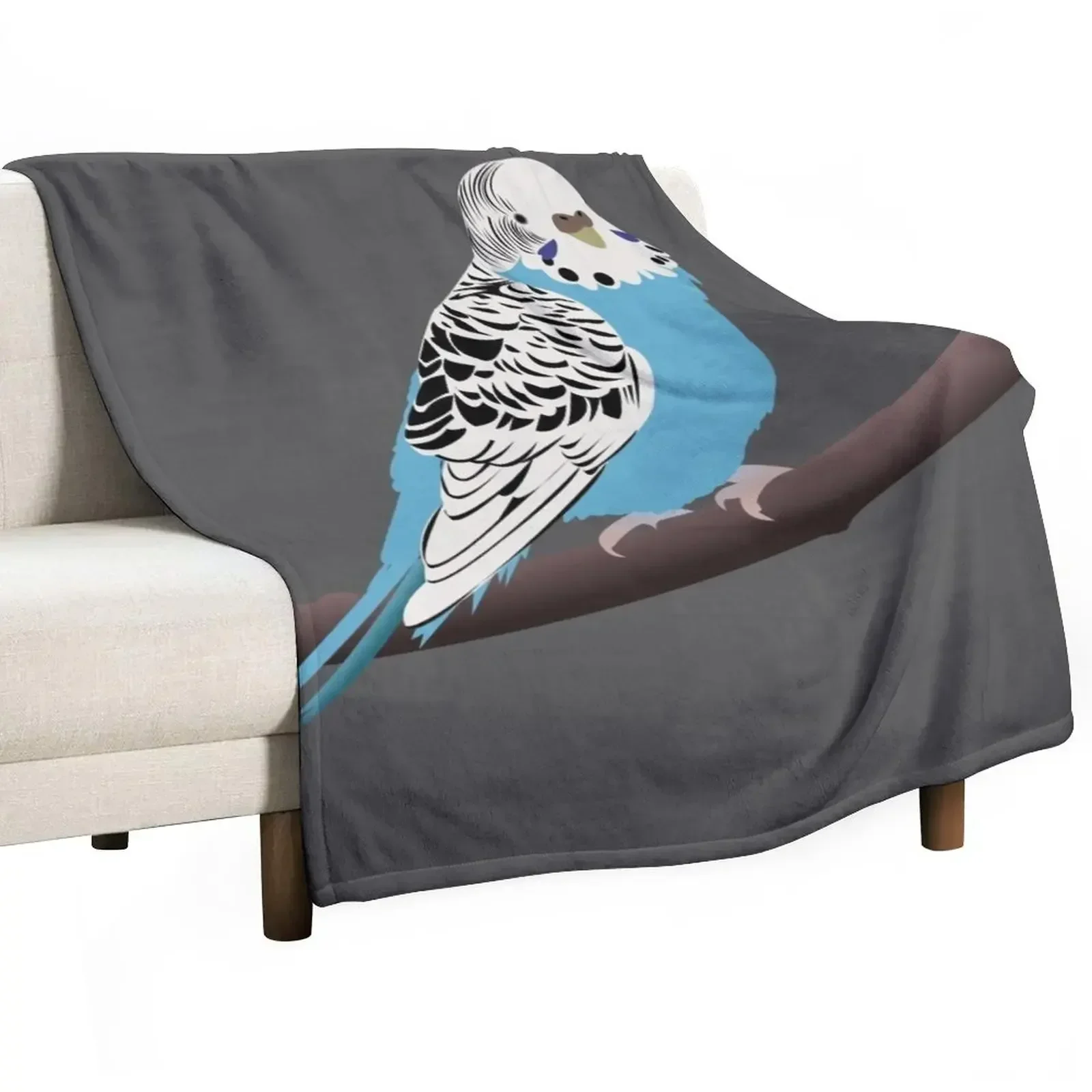 Blue Parakeet/Budgie Throw Blanket Retros Sofa Blankets