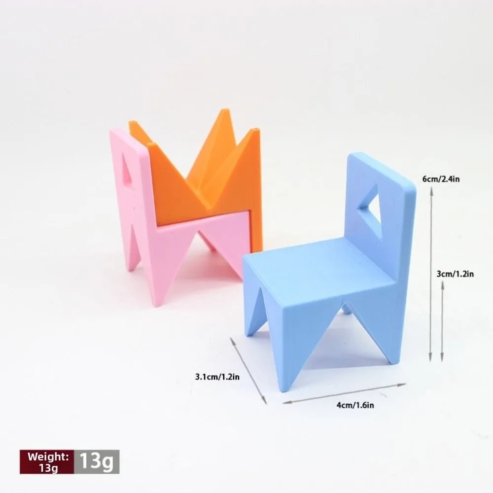 طاولات طعام صغيرة لبيت الدمى 1/12 أثاث مصغر ملون من البلاستيك كراسي طاولة طعام ملحقات نموذج