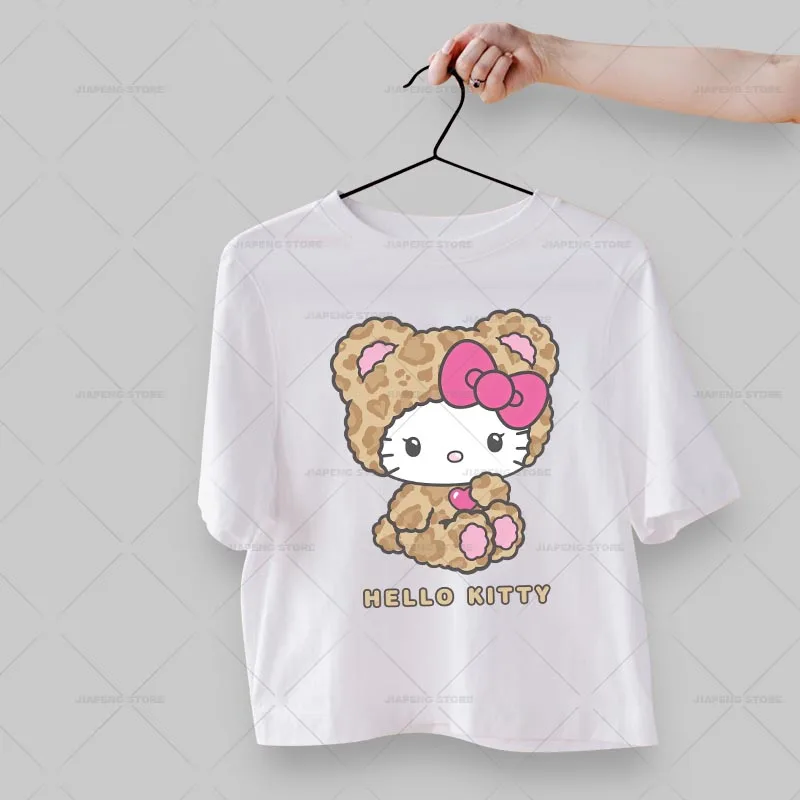 DIY Cinamonroll Cartoon Printed Stickers For Clothes Cute Sanrio Bear Patches Iron on Transfers On Kids T-shirt Decor