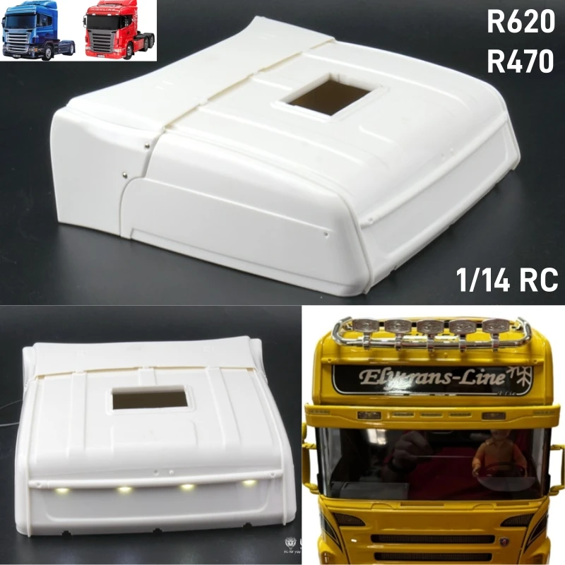 1/14 RC Truck R470 R620 High Roof Cab Kit For Tamiya 1/14 RC Tractor Truck Scania R470 R620 Parts Accessories LESU Ck-R620-A