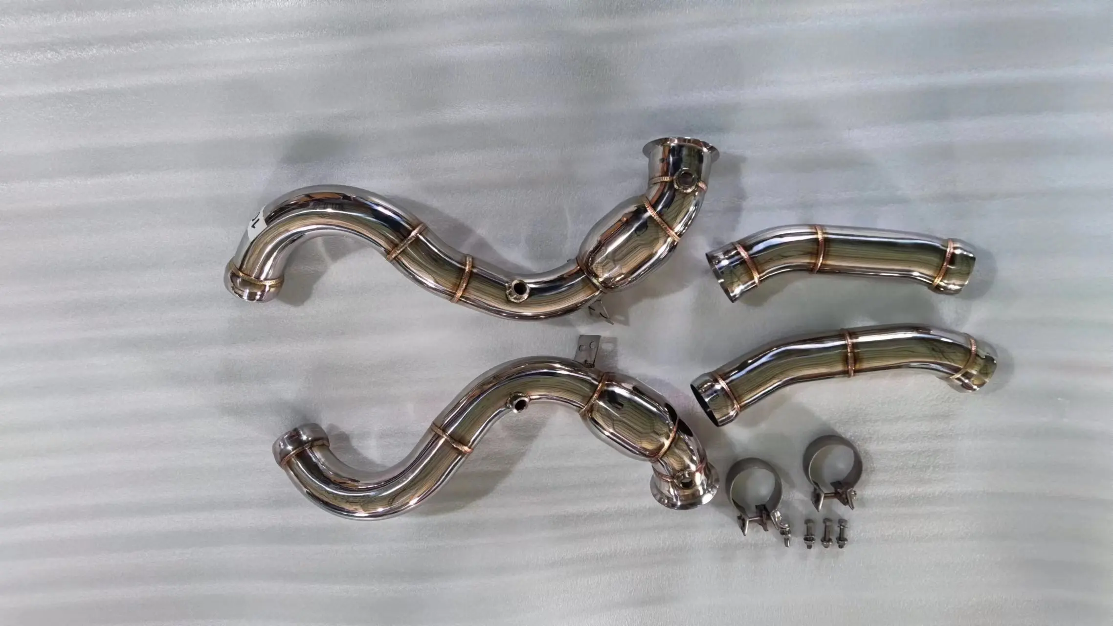 Exhaust Downpipes for Mercedes Benz W205 C63 C63S AMG 2015-,SS304
