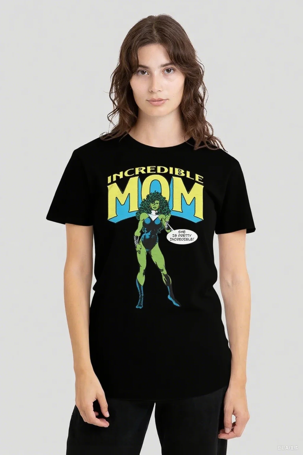 

Marvel She - Hulk Mom T - Shirt – Pure Cotton, Showcases The Retro “INCREDIBLE MOM” She -Hulk Design Print New Arrival Tee S-4XL