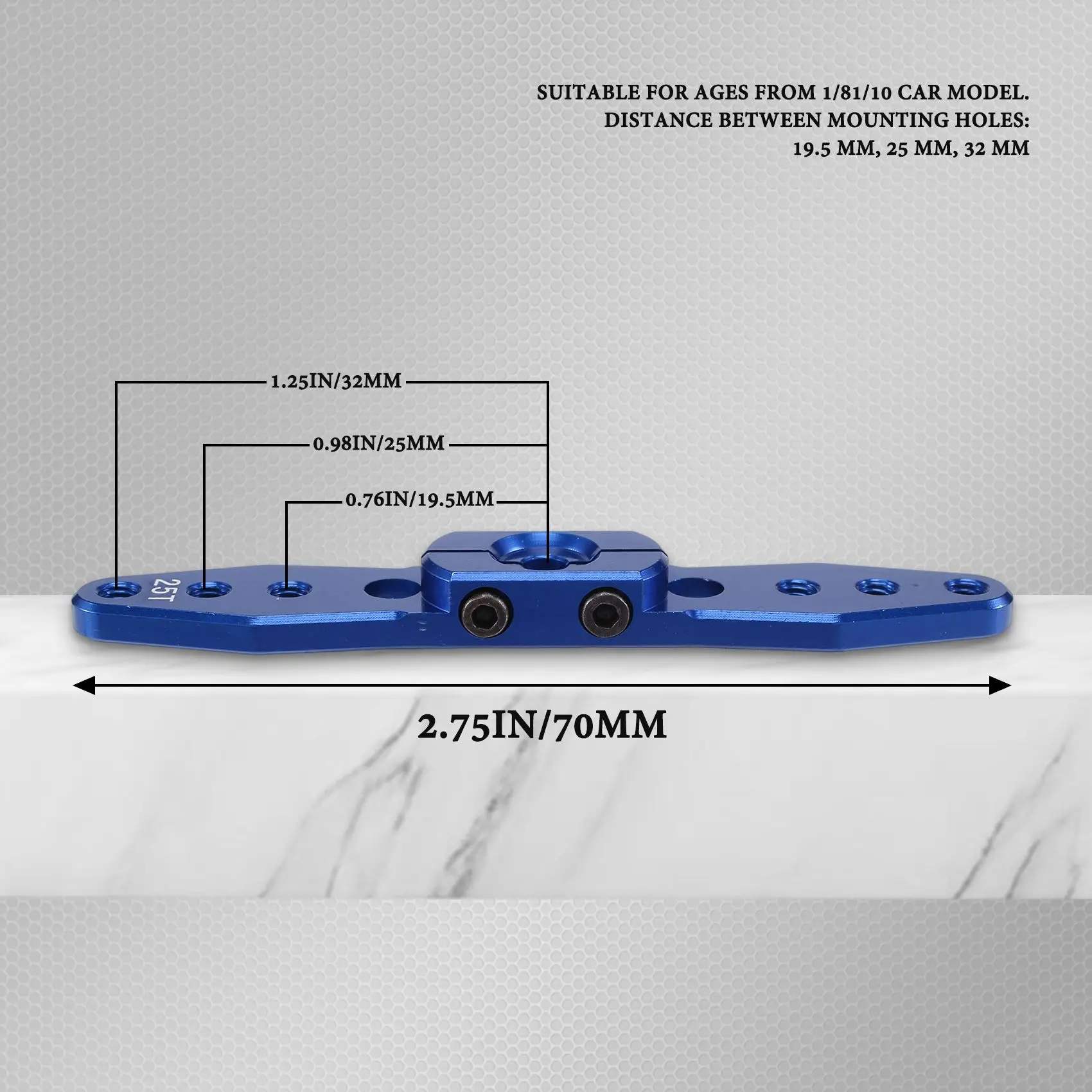 3 uds brazo de bocina Servo de dirección de aluminio 25T para 1/8 1/10 RC coche barco pieza de actualización