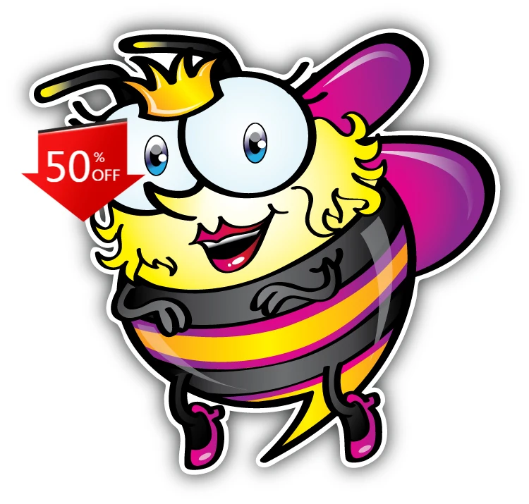 

Queen Bee Vintage Car Laptop Window Bumper Waterproof Vinyl Decal Accessory Retro Aesthetic Unique Cool Retro Retro Retro