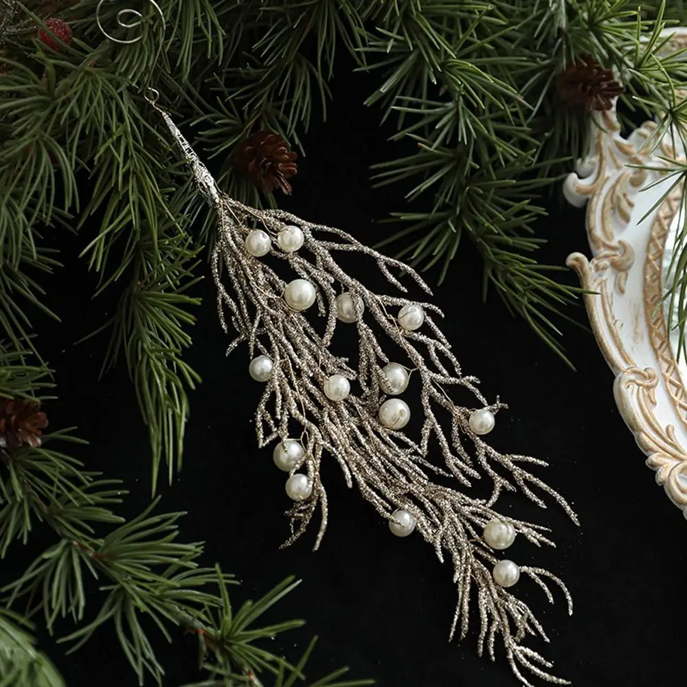 

Christmas Artificial Christmas Glitter Branches DIY Realistic Simulated Christmas Cypress Leaves Handmade Elegant