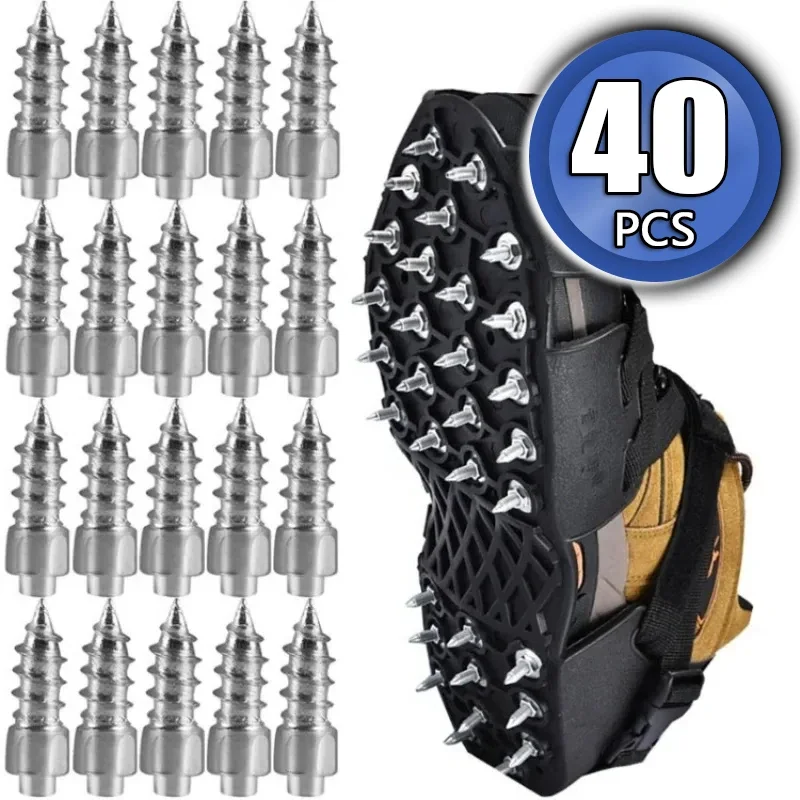 10-40pcs Spikes For Car Tires Anti-skid Screw Nails For Tires Snow Soles Auto Motorcycle Bike Truck Tire Screws Spikes Cleats