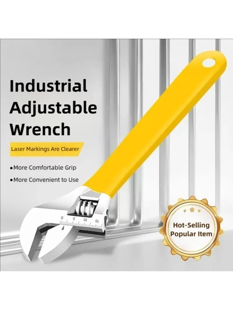 AliExpress NONE 6/8/10/12in Adjustable Wrench Universal Spanner Carbon Steel Dip Plastic Mechanical Workshop Hand Repair Tool Set Car Bicycle