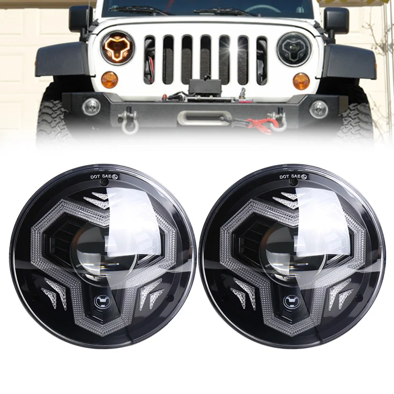 

7-дюймовая светодиодная фара круглая для Jeep Wrangler JK TJ для Hummer H1 H2 12 В 24 В для Suzuki Samurai Lada 4x4 urban Niva.