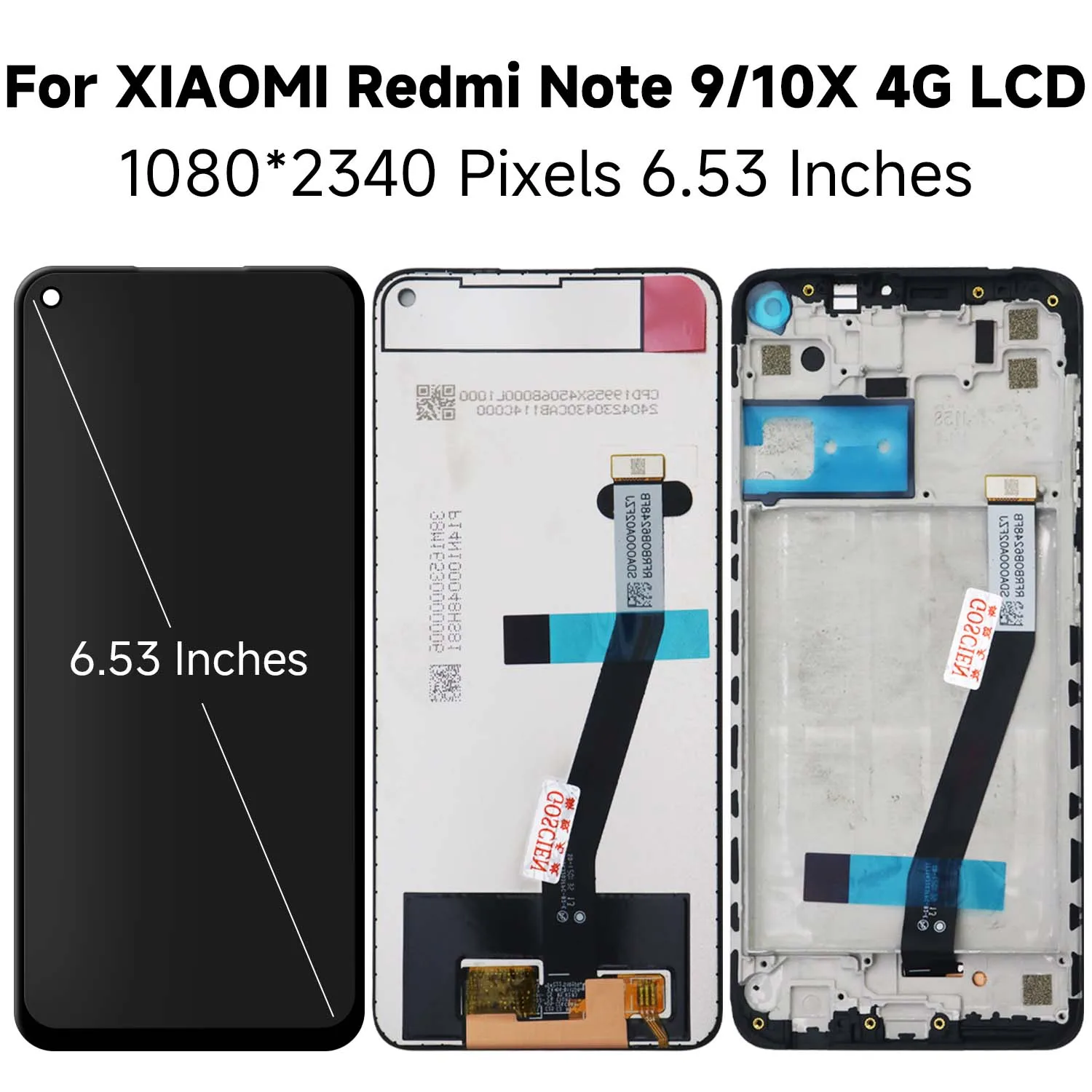 100% Tested LCD For Xiaomi Redmi Note 9 Screen M2003J15SC Screen Digitizer For Redmi 10X 4G Display Redmi Note 9 LCD Replacement