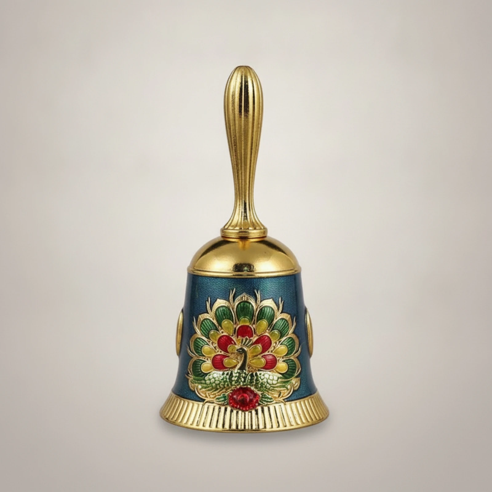 Hand-Rung Bell Decorative Metal Bell with Handle Vintage Antique Style for Elderly, Tabletop Decor, Service Counter