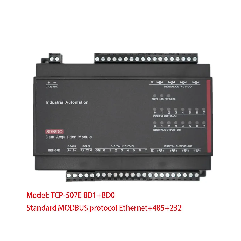 

TCP-507E 8DO relay output 8DI switch input RJ45 port TCP Ethernet IO module Modbus controller