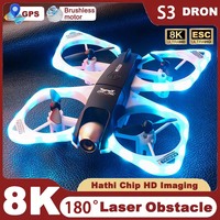 S3 Mini RC Drone Remote Control Fighter Jet 8K 6K HD Dual Camera Brushless Whoop Quadcopter Four-Axis Drone Aircraft Model Toys