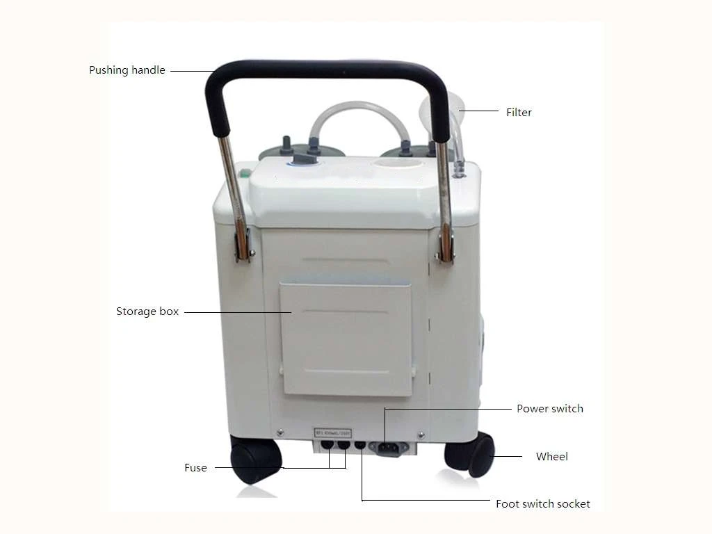 On Stock THR-YX-932D Medical Mobile Aspirator Vacuum Suction Portable Electric Suction Apparatus Machine