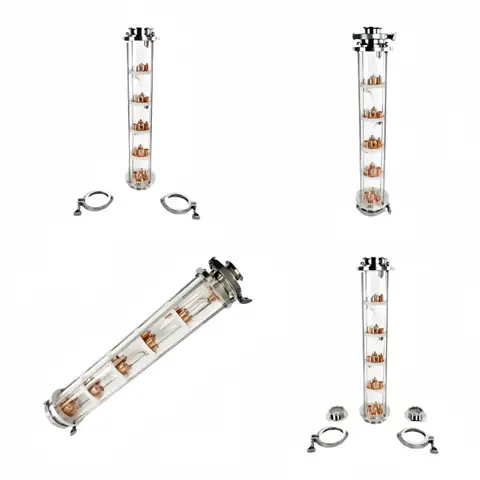3inch flangeOD91mm distillation column with 6pcs copper bubble plates for home brew,6-floor rectification column pipe fittings
