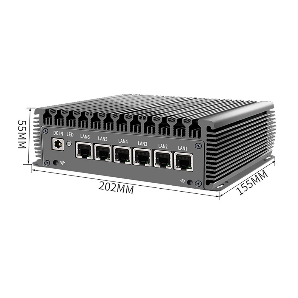 Urządzenie Micro Firewall, Mini PC,Mikrotik,VPN,Router PC,HUNSN RC05,I3 8140U/Intel I5 8265U 8365U, AES-NI,6 x 2.5GbE I225-LM